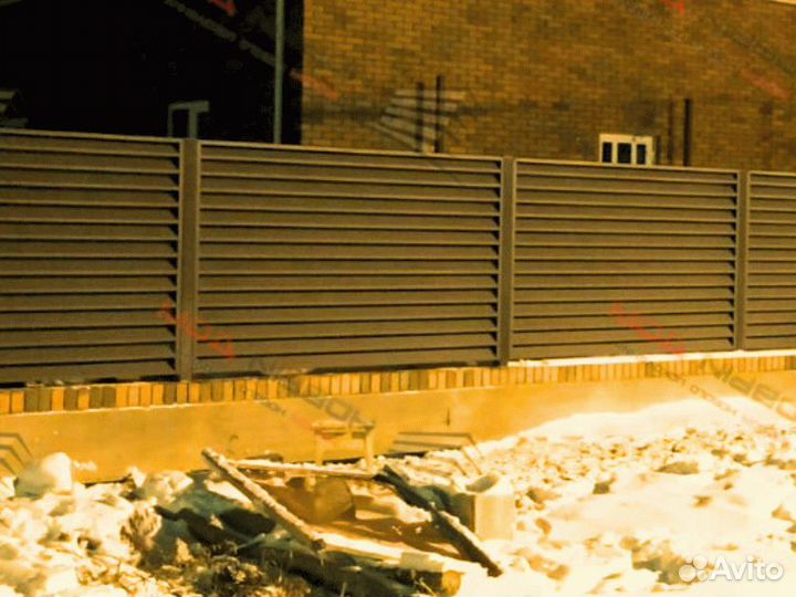 Забор жалюзи горизонтальный