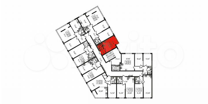 Квартира-студия, 25,6 м², 6/9 эт.
