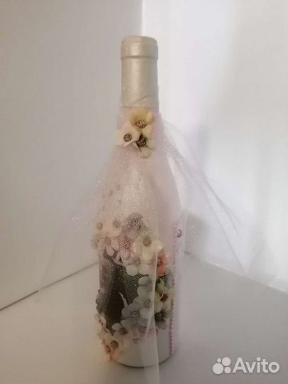 Декор свадебных бутылок и наборов