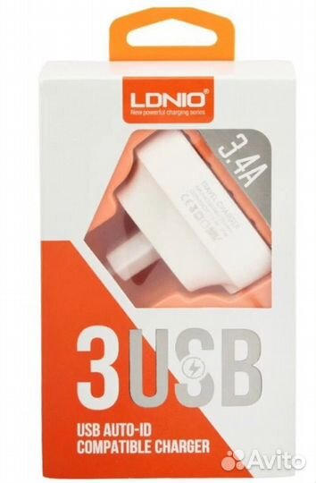 Сетевое зарядное устройство ldnio DL-AC65+кабель L