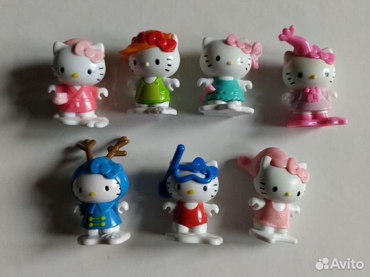 Hello kitty 7 штук фигурки коллекционные