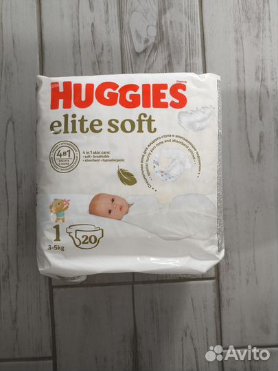 Huggies Elite Soft Подгузники 1 (3-5 кг) 20 шт