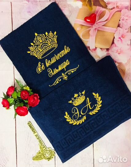 Машинная вышивка полотенца/халаты