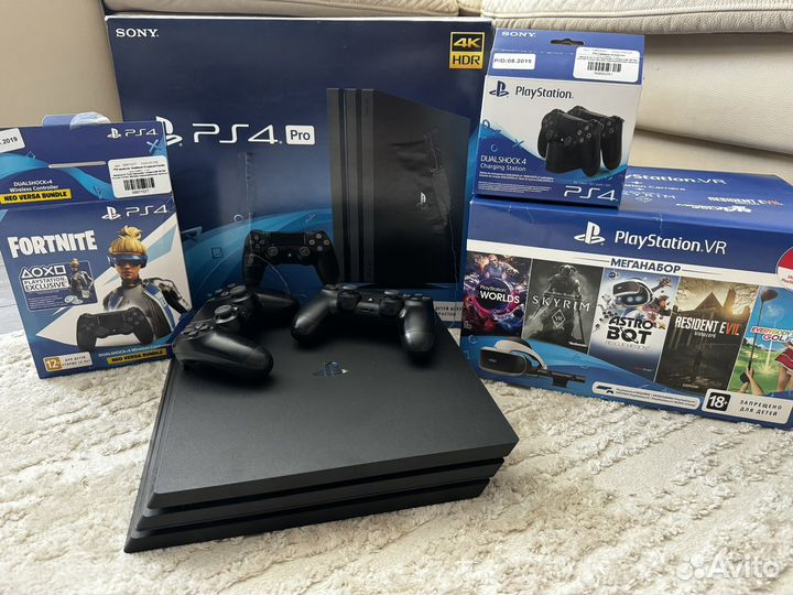 Sony playstation 4 PS4 pro 1tb, шлем VR, мувы