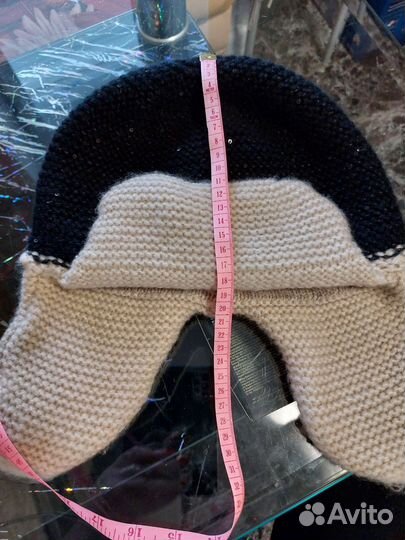 Шапка ушанка женская вязаная