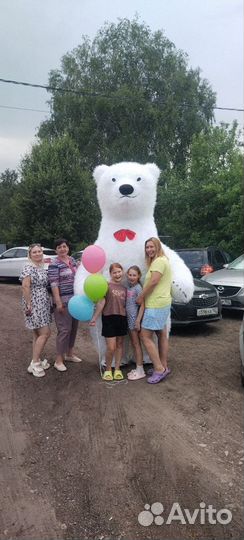 Белый Мишка поздравление аниматор ростовые куклы