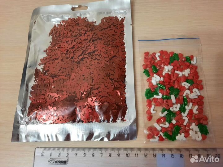 Лента упаковочная, джут, зажимы, конфетти