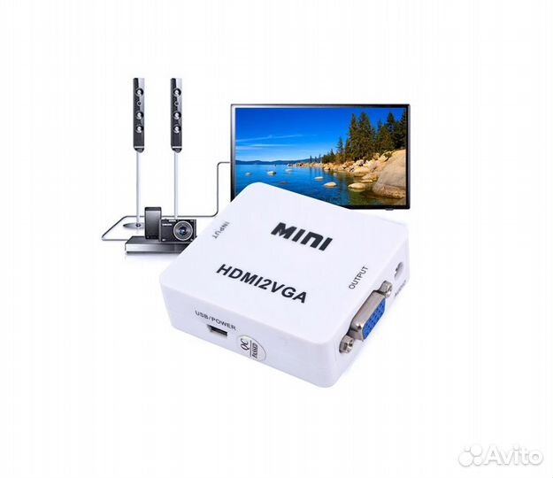 Конвертер hdmi - VGA + аудио H121 белый