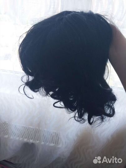 Черный косплей парик