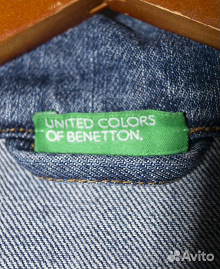 Синяя мужская джинсовка Benetton - размер S