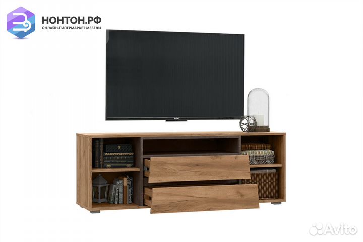 Тумба тв Соренто дуб крафт / бетон темный