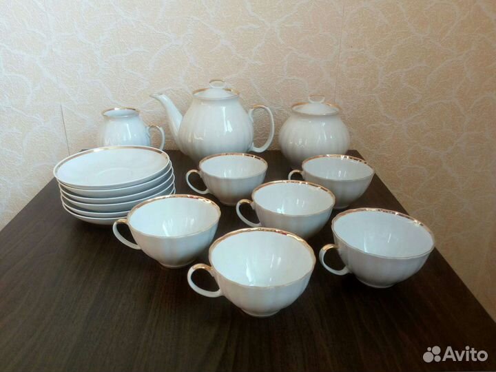 Сервиз чайный дулёво «золотая лента»