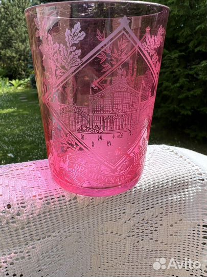Рубиновый антикварный стакан 1891 год