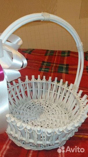 Корзина плетеная большая белая
