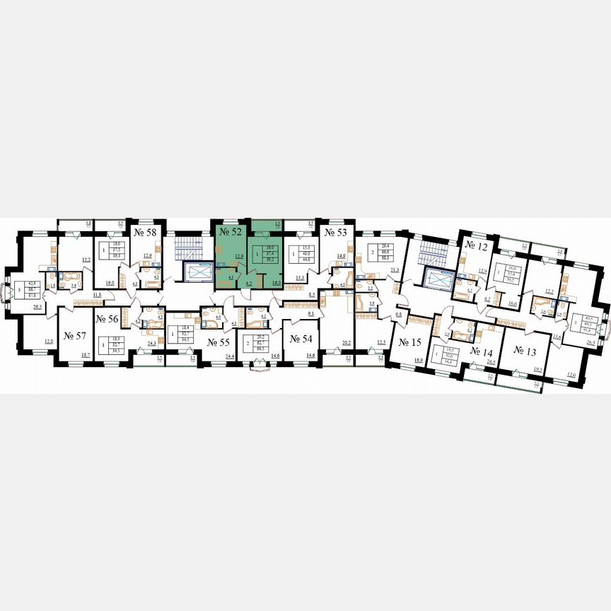 1-к. квартира, 39,2 м², 4/8 эт.