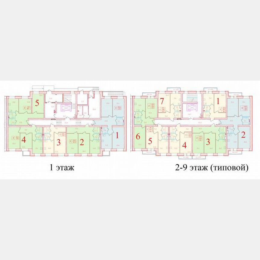 2-к. квартира, 55,2 м², 1/9 эт.