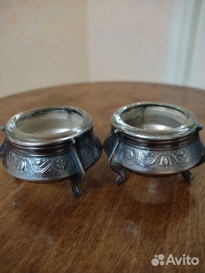 Солонка мельхиор, стекло 7юммет