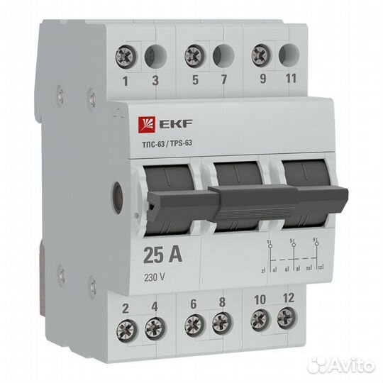 Переключатель трехпозиционный тпс-63 3P 25А PROxima EKF TPS325