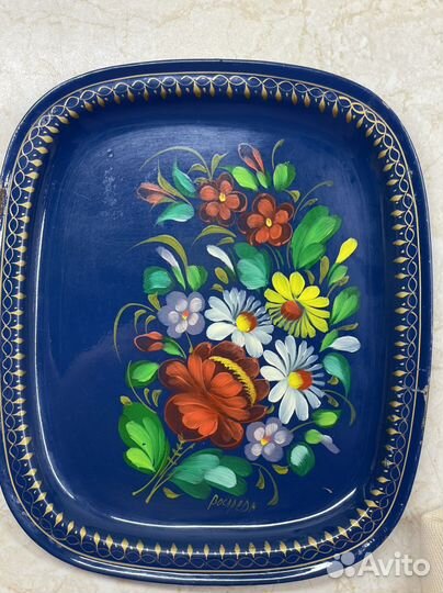 Поднос авторский жостово 20,5х17,5