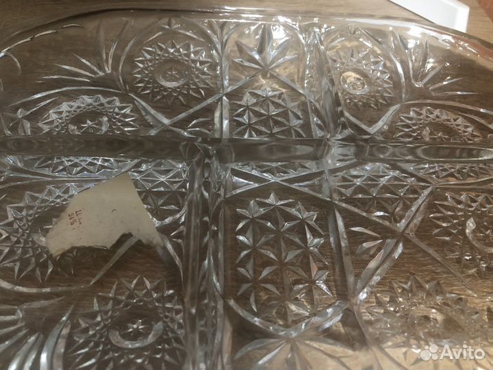 Хрустальная менажница СССР новая