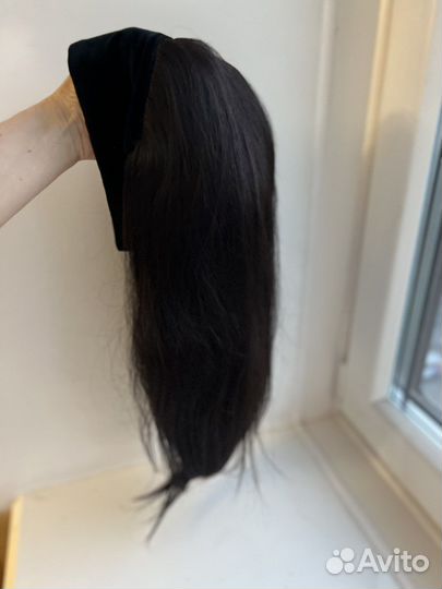 Парик из натуральных волос длинный