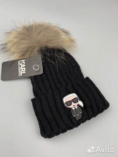 Шапка детская с помпоном K.a.r.l