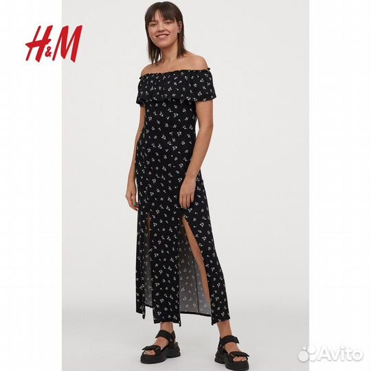 Платье летнее длинное с разрезом M H&M новое