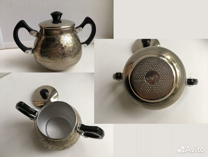 Блюдце, сахарница металлическая СССР