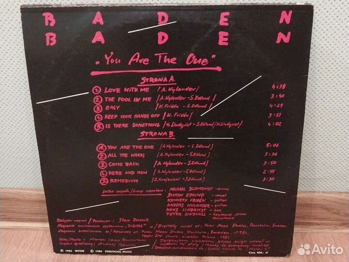 Винил группа Baden Baden поп музыка фирменная