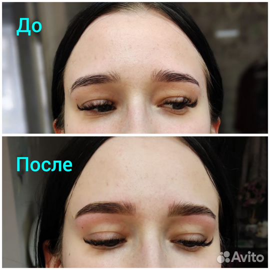 Окрашивание краской, перманентный макияж бровей