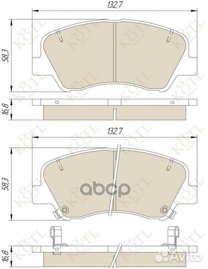 Колодки тормозные дисковые передние к-т hyundai