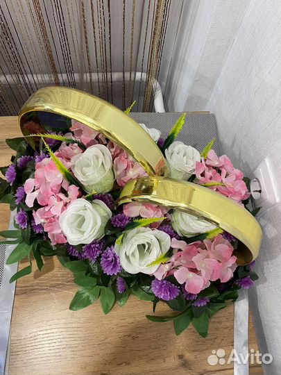 Кольца свадебные на машину, свадебное украшение