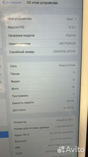 iPad Air 1 sim wifi