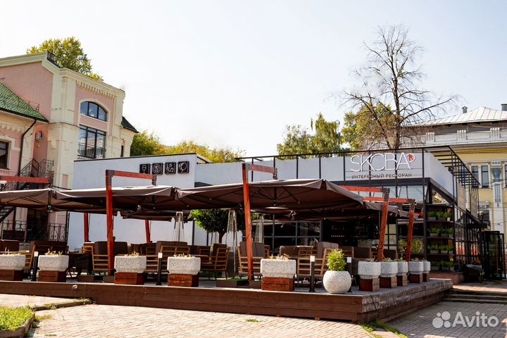 Уличный зонт для кафе 4 х 4 на боковой опоре