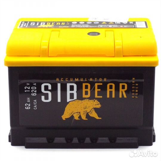 Аккумулятор sibbear LB 62 Ач о.п Ford, Opel