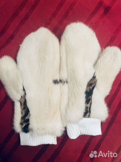 Варежки Светлые с рысь