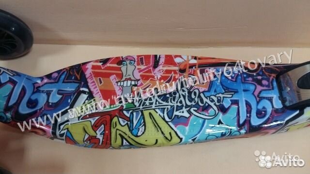 Самокат детский 2 колеса спереди, графити, магазин