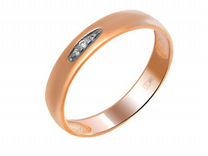 Золотое обручальное кольцо 585 с фианитами 1.94 гр