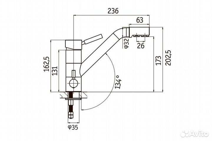 Смеситель для кухни Longran Sprint LM1394 - 49