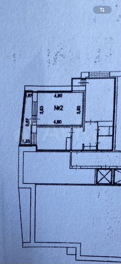 Комната 19 м² в 2-к., 3/12 эт.