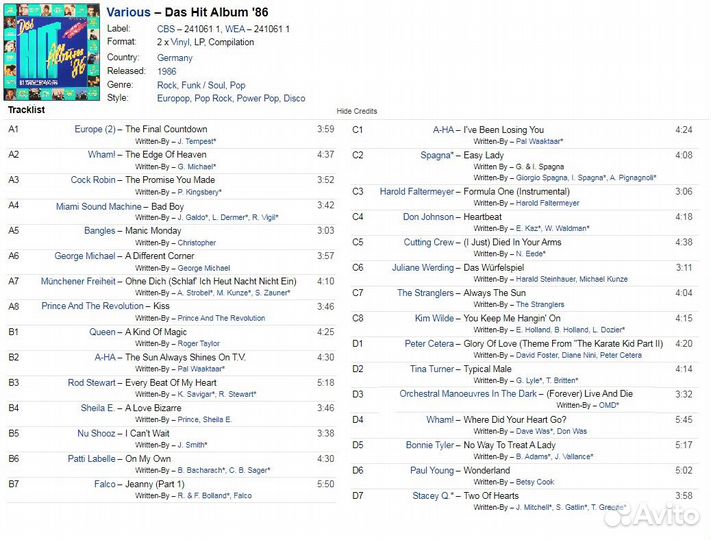 Das Hit Album (2 Lp) Germany, EX \ EX