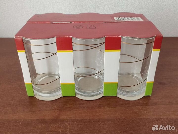 Набор стаканов золотая спираль gala 6шт в упаковке