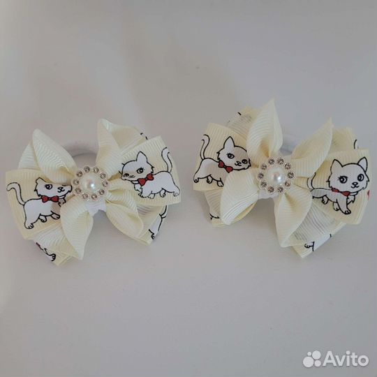 Бантики на резинках для маленьких принцесс. Котики