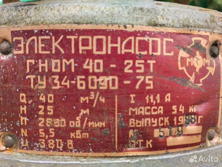 Насос погружной гном40-25т