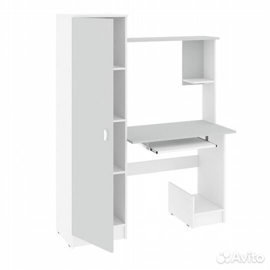 Стол компьютерный с пеналом Белый/Серый