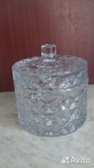 Хрустальная шкатулка с крышкой большая