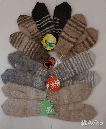 Варежки и из собачьей шерсти