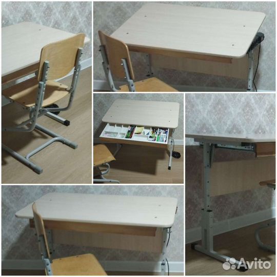 Школьная растущая парта трансформер со стулом