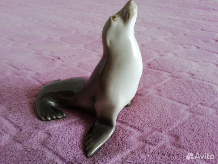 Статуэтка Тюлень фарфор лфз СССР 13 см отличный