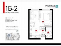 1-к. квартира, 33 м², 21/24 эт.